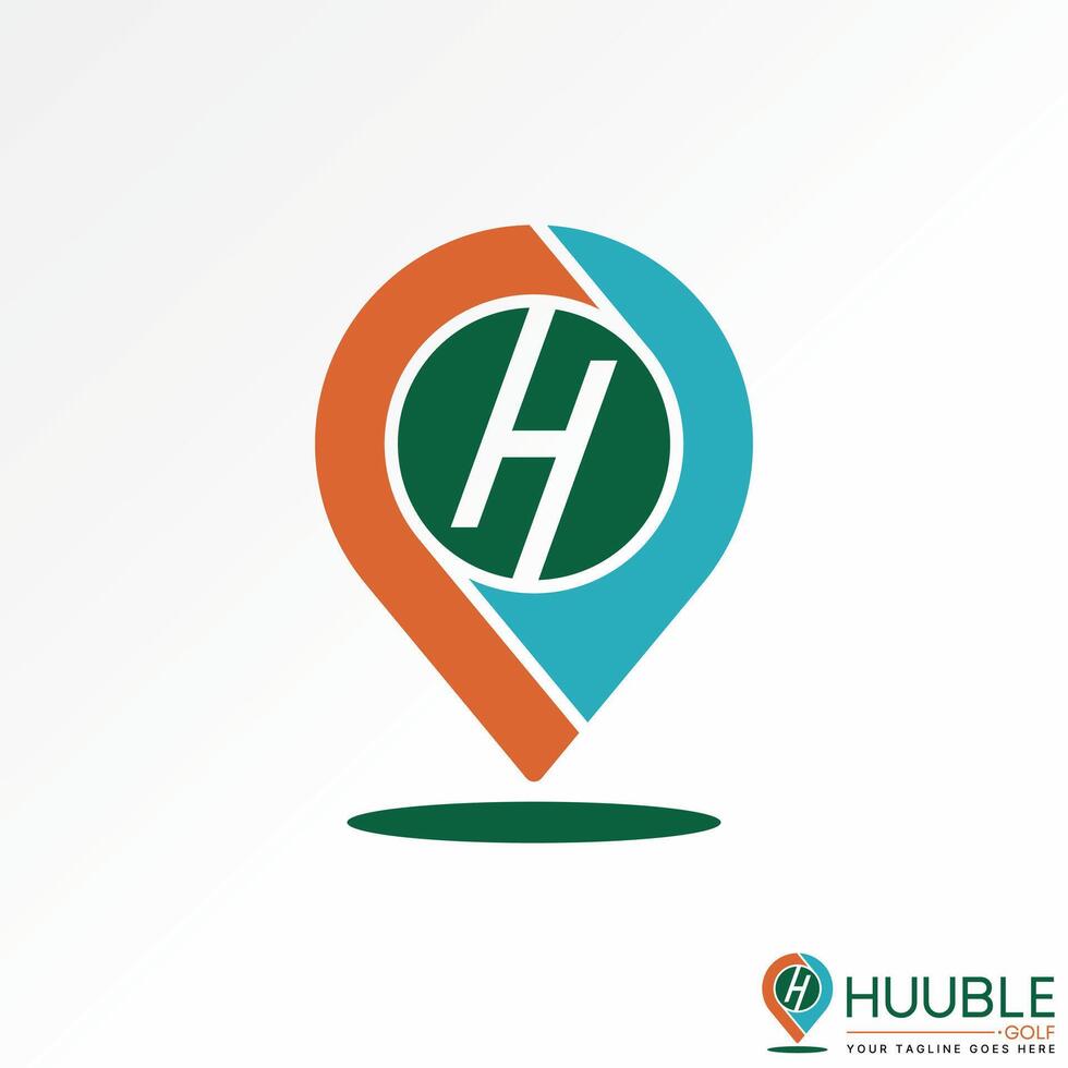 Logo design graphic concept creative premium stock unique abstract place symbol with initial letter H font Related to monogram typography brand vector