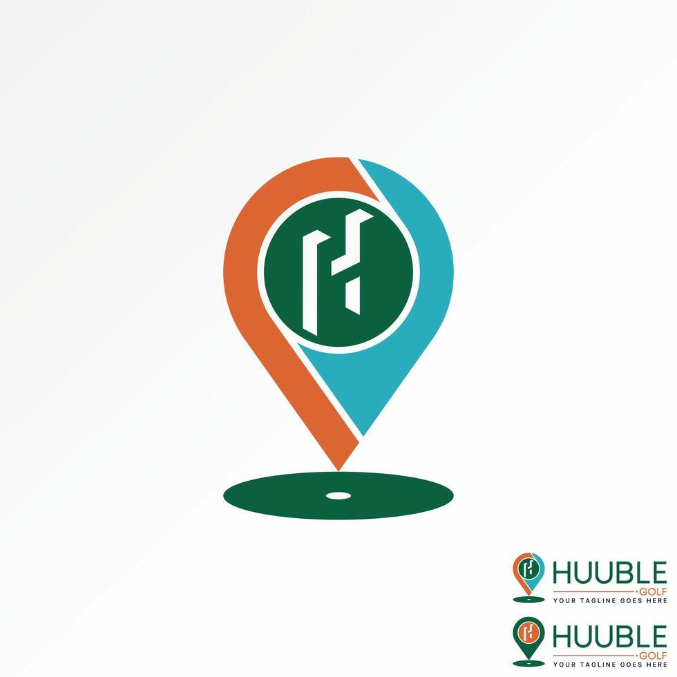Logo design graphic concept creative premium stock abstract unique place symbol with initial letter H font Related to monogram typography brand vector