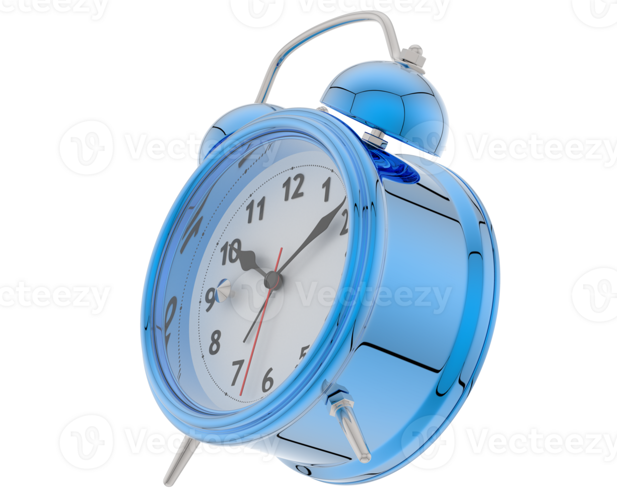 Alarm clock isolated on background. 3d rendering - illustration png