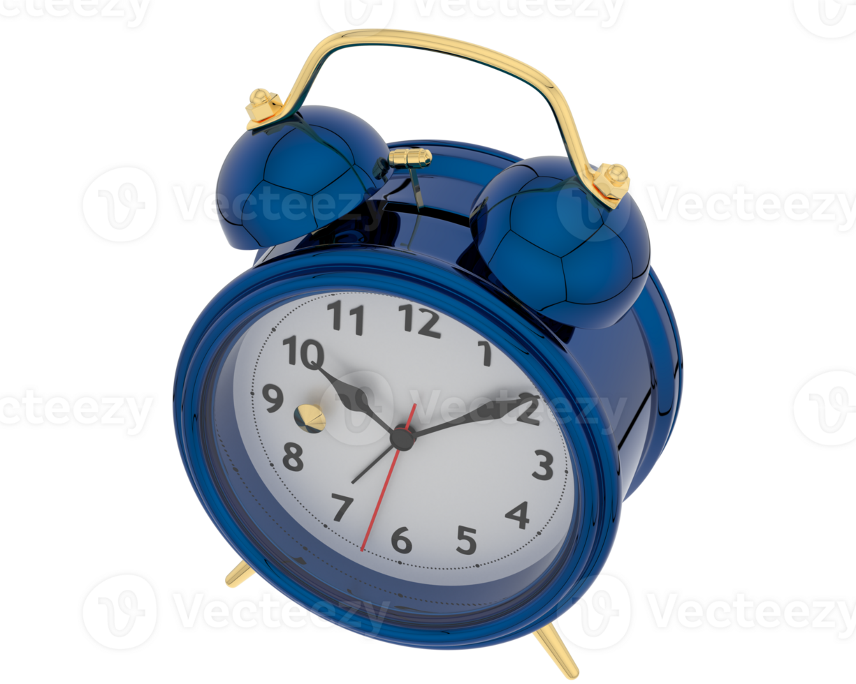 Alarm clock isolated on background. 3d rendering - illustration png