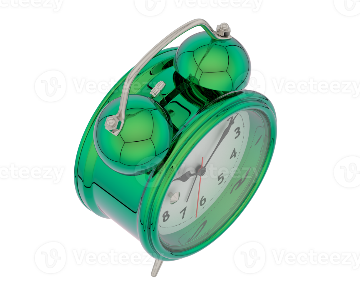 Alarm clock isolated on background. 3d rendering - illustration png