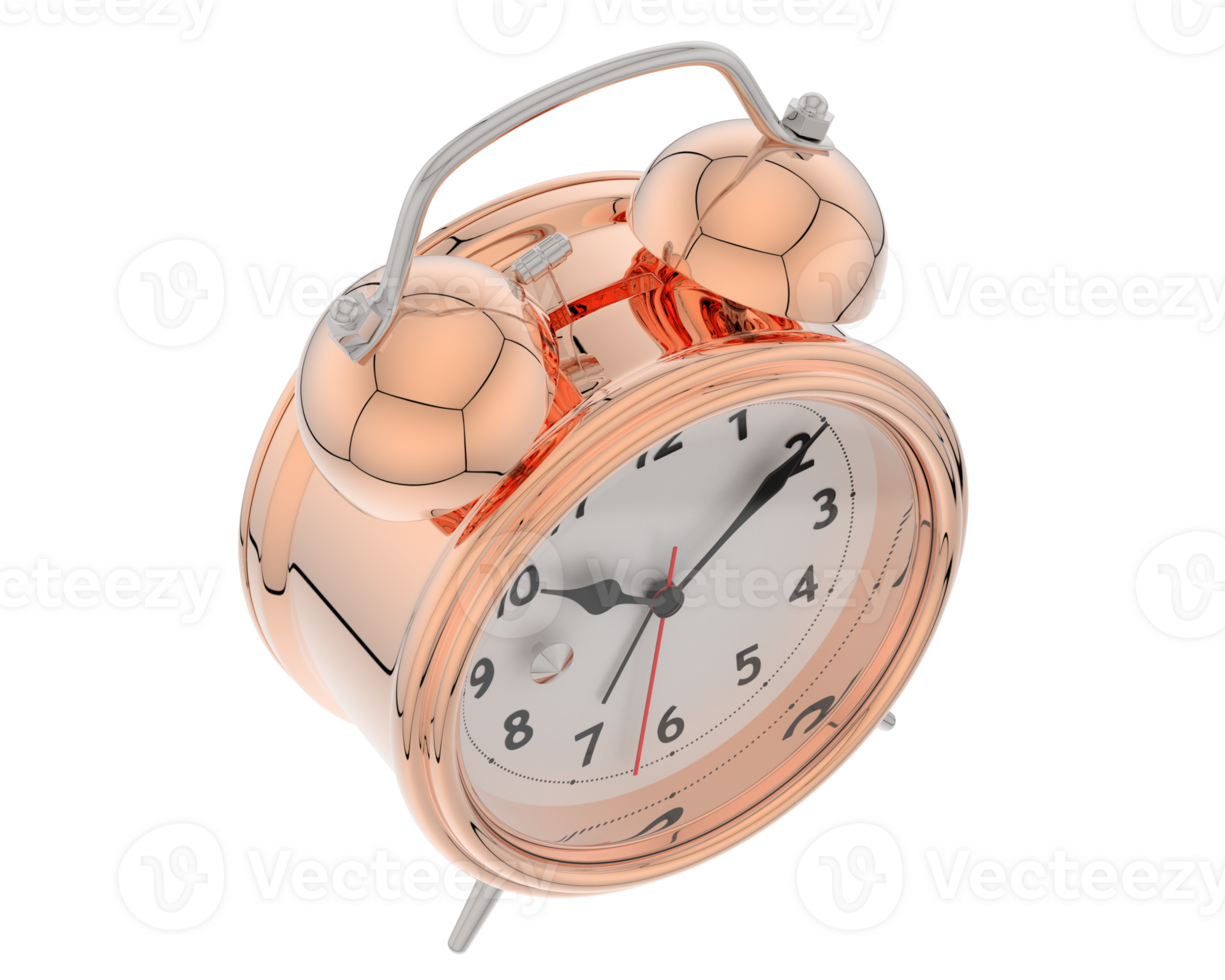 Alarm clock isolated on background. 3d rendering - illustration png