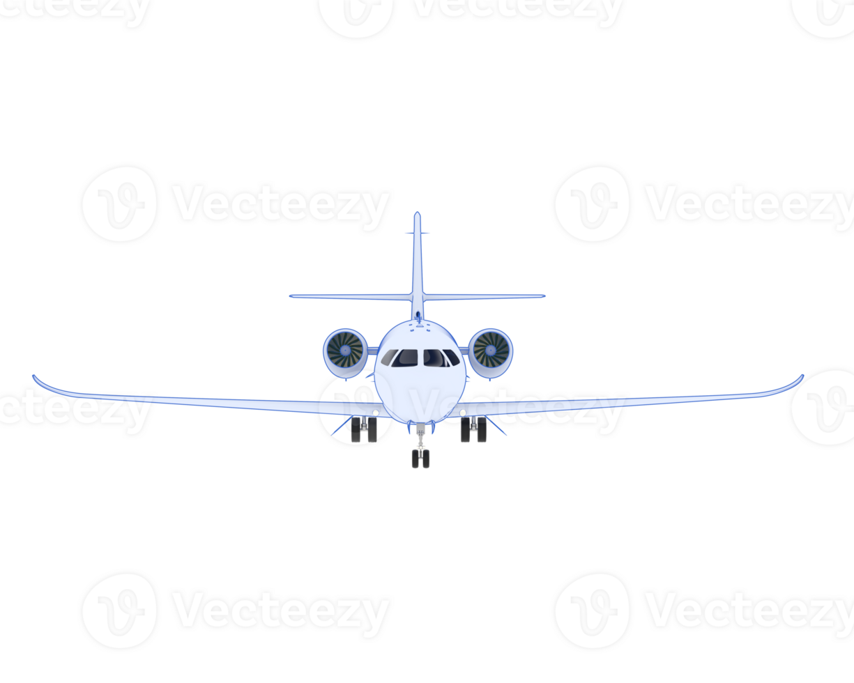 Private airplane isolated on background. 3d rendering - illustration png