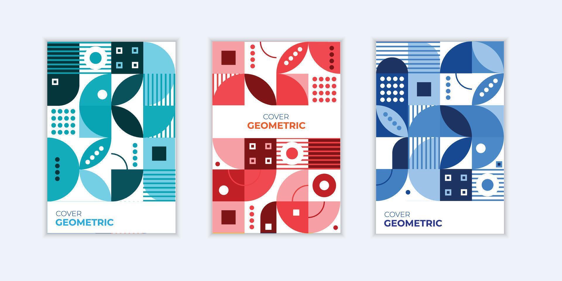 Colorful neo geometric poster. Grid with color geometrical shapes. Modern abstract promotional flyer background illustration set. Geometric template poster, brochure neo pattern vector