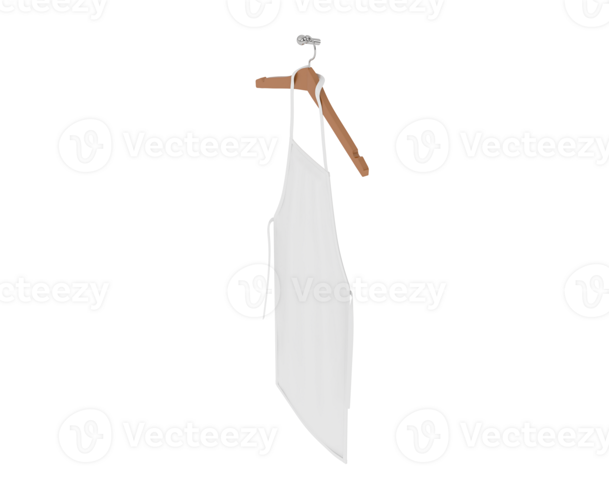 Apron with hanger isolated on background. 3d rendering - illustration png