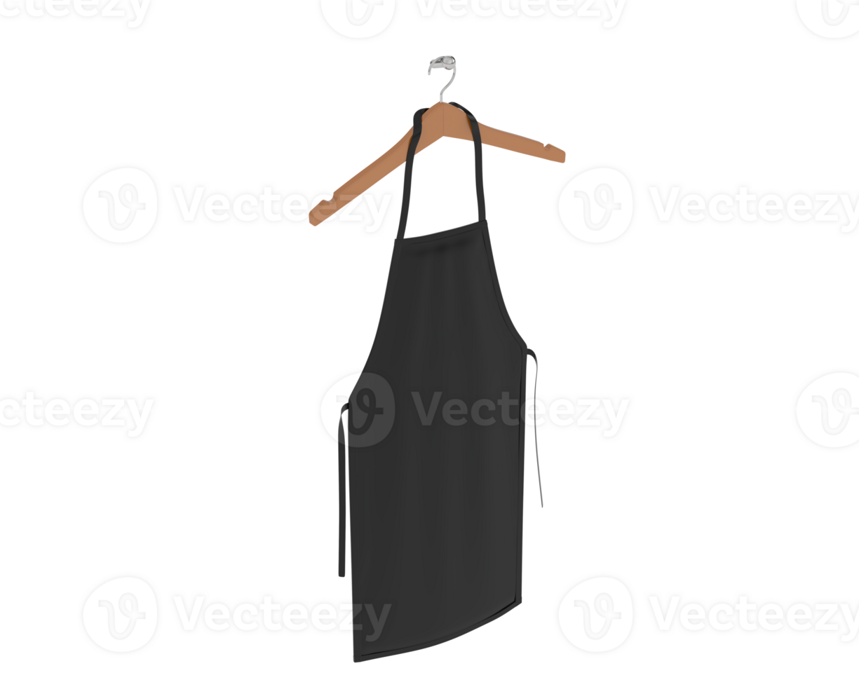 Apron with hanger isolated on background. 3d rendering - illustration png