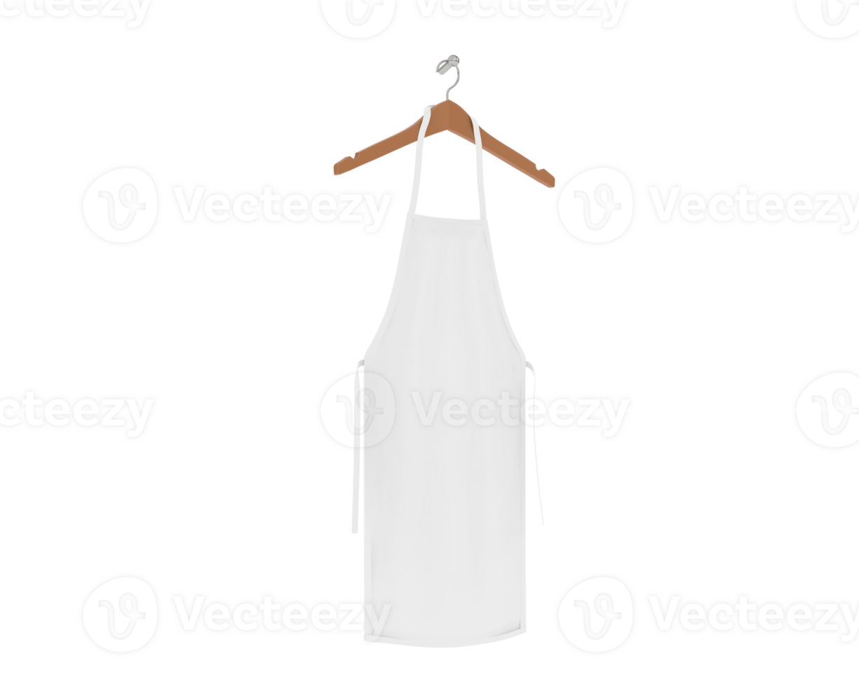 Apron with hanger isolated on background. 3d rendering - illustration png