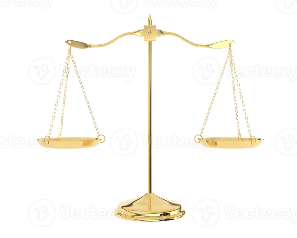 Balance scale isolated on background. 3d rendering - illustration png
