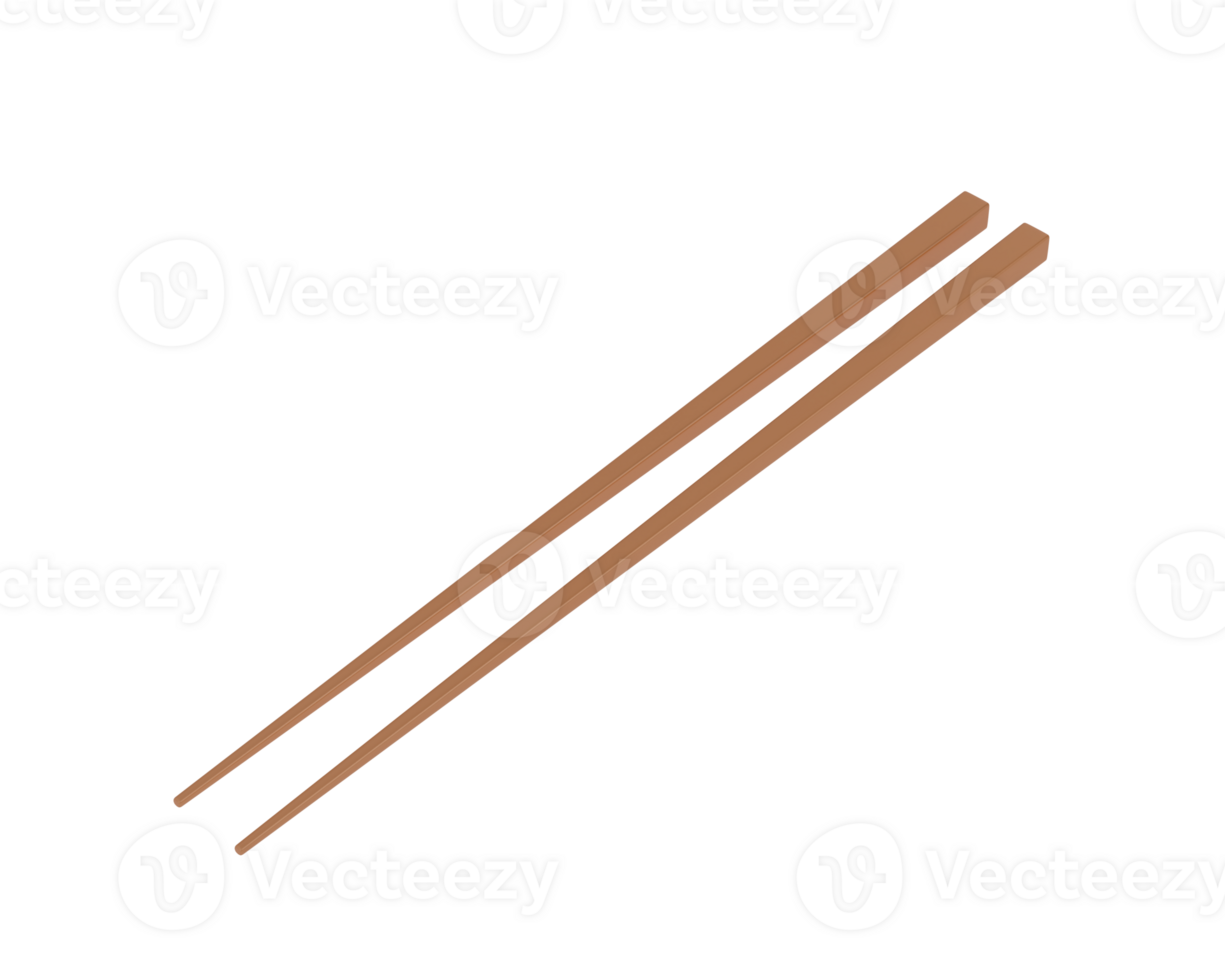 Chopsticks isolated on background. 3d rendering - illustration png