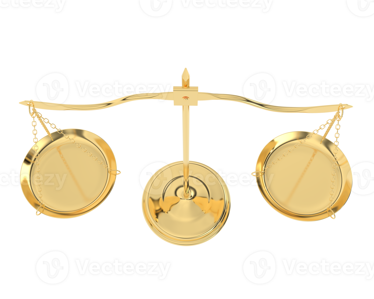 Balance scale isolated on background. 3d rendering - illustration png