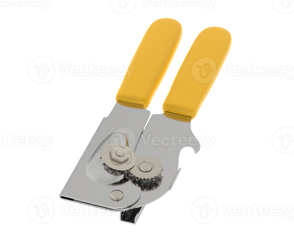 Can opener isolated on background. 3d rendering - illustration png
