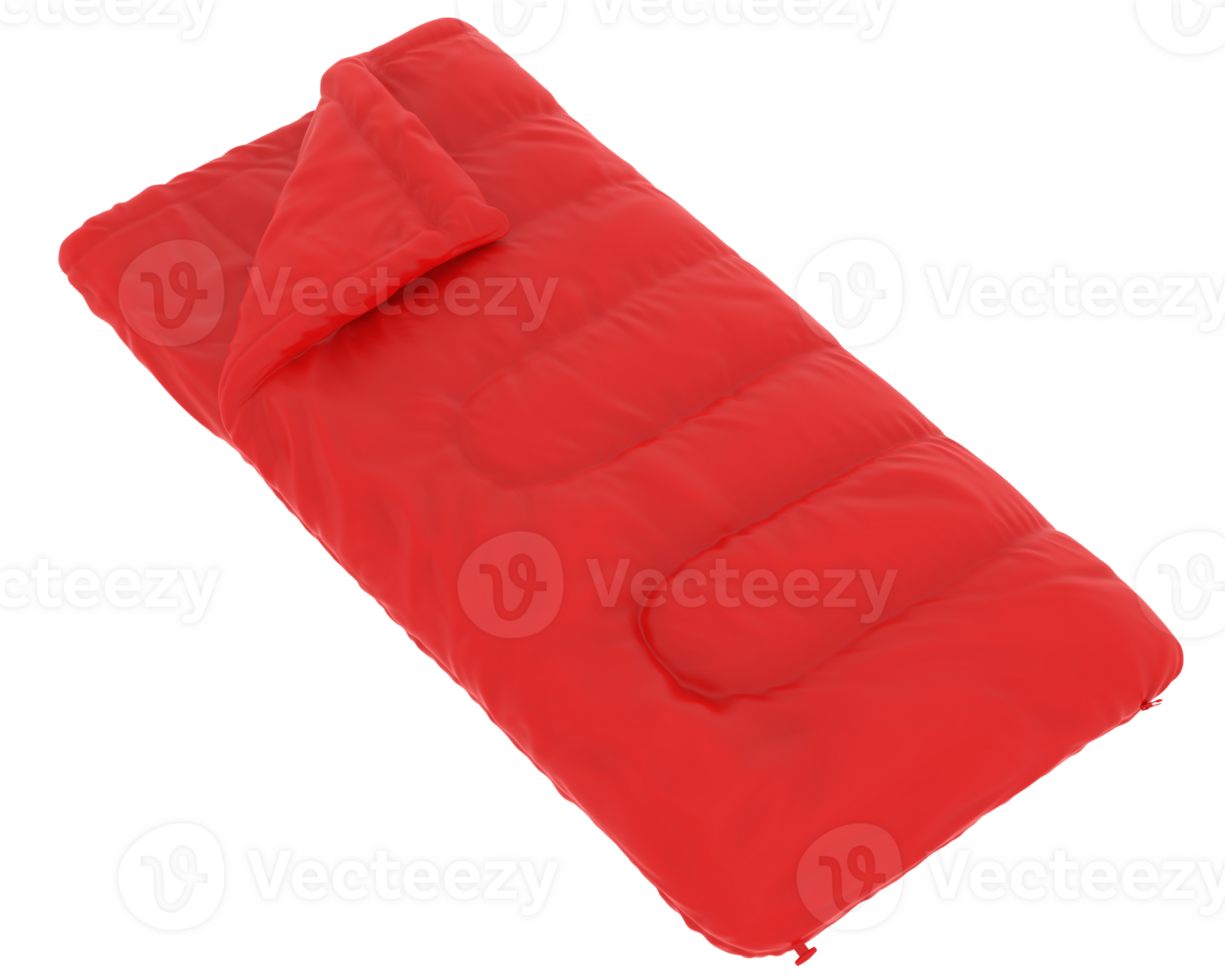 Camping sleeping bag isolated on background. 3d rendering - illustration png