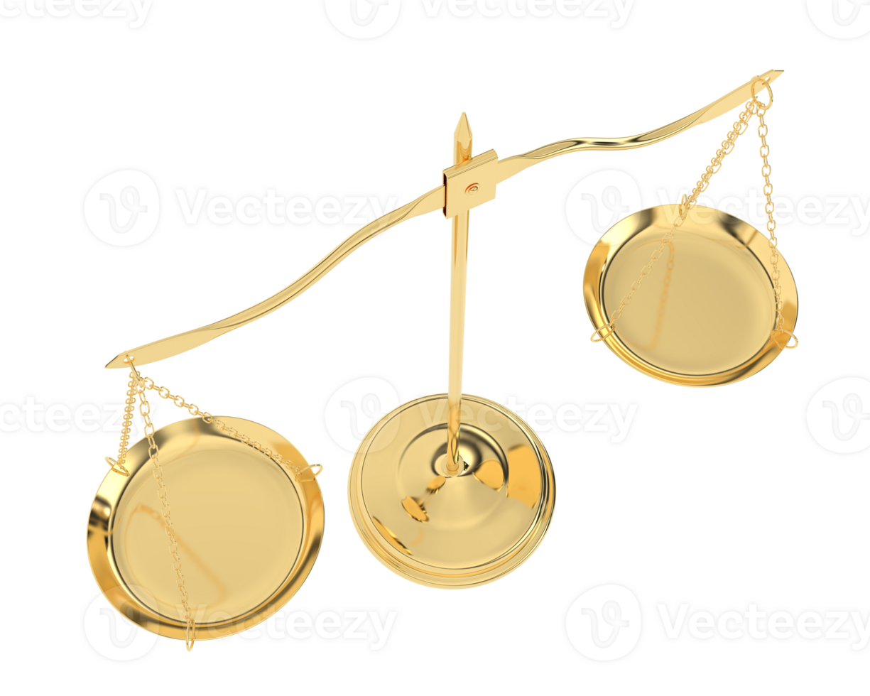 Balance scale isolated on background. 3d rendering - illustration png