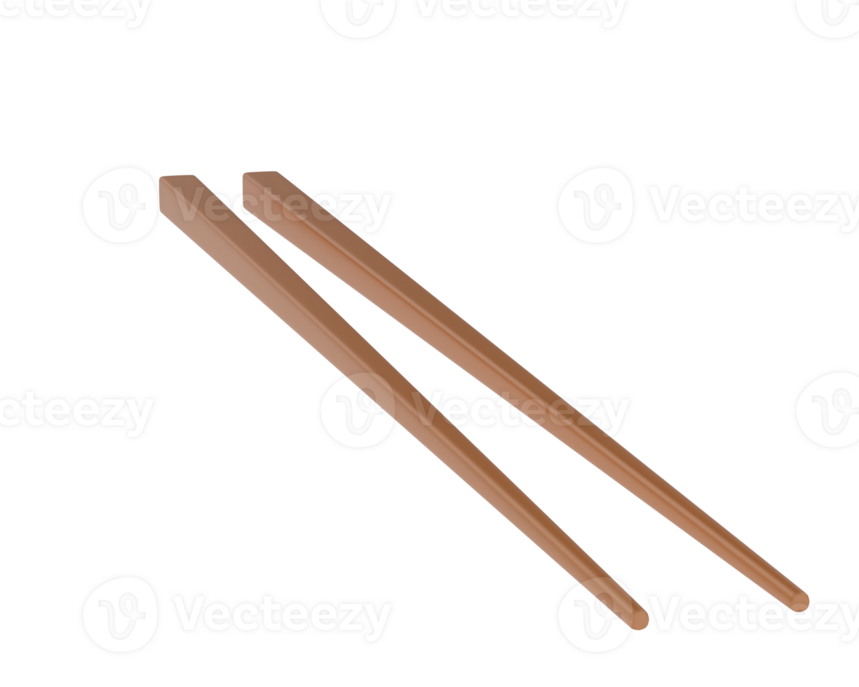Chopsticks isolated on background. 3d rendering - illustration png