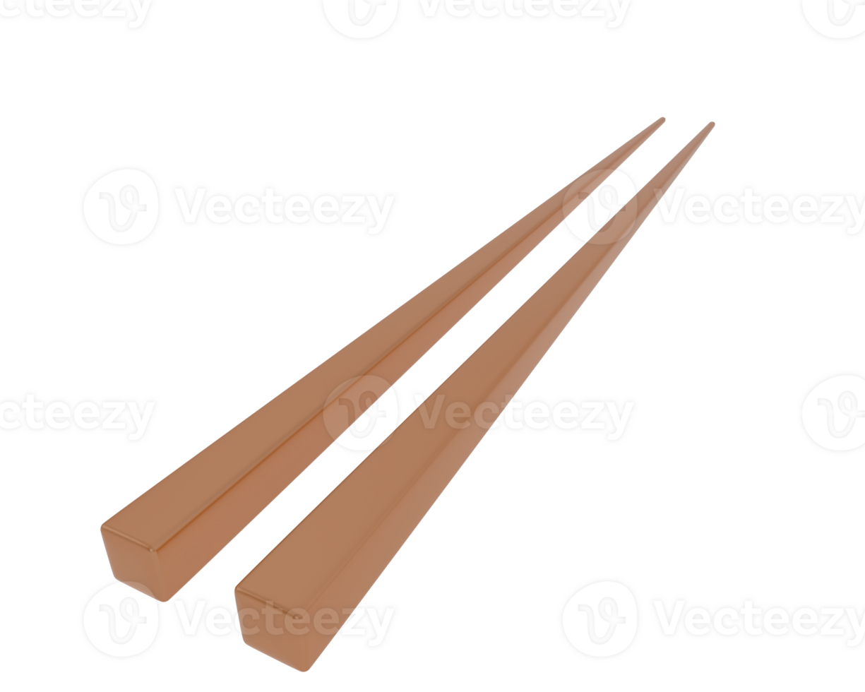 Chopsticks isolated on background. 3d rendering - illustration png