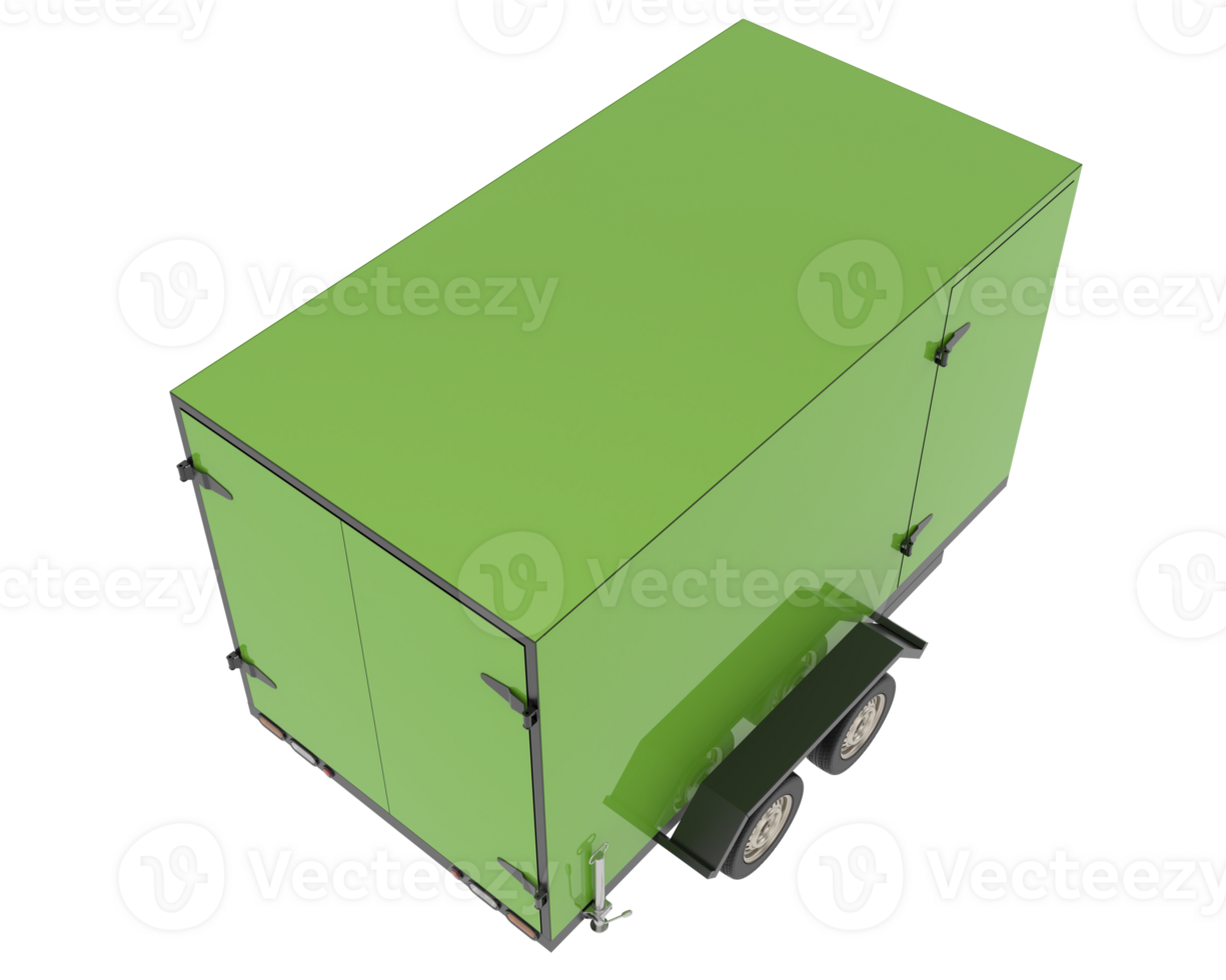 Refrigerated trailer isolated on background. 3d rendering - illustration png