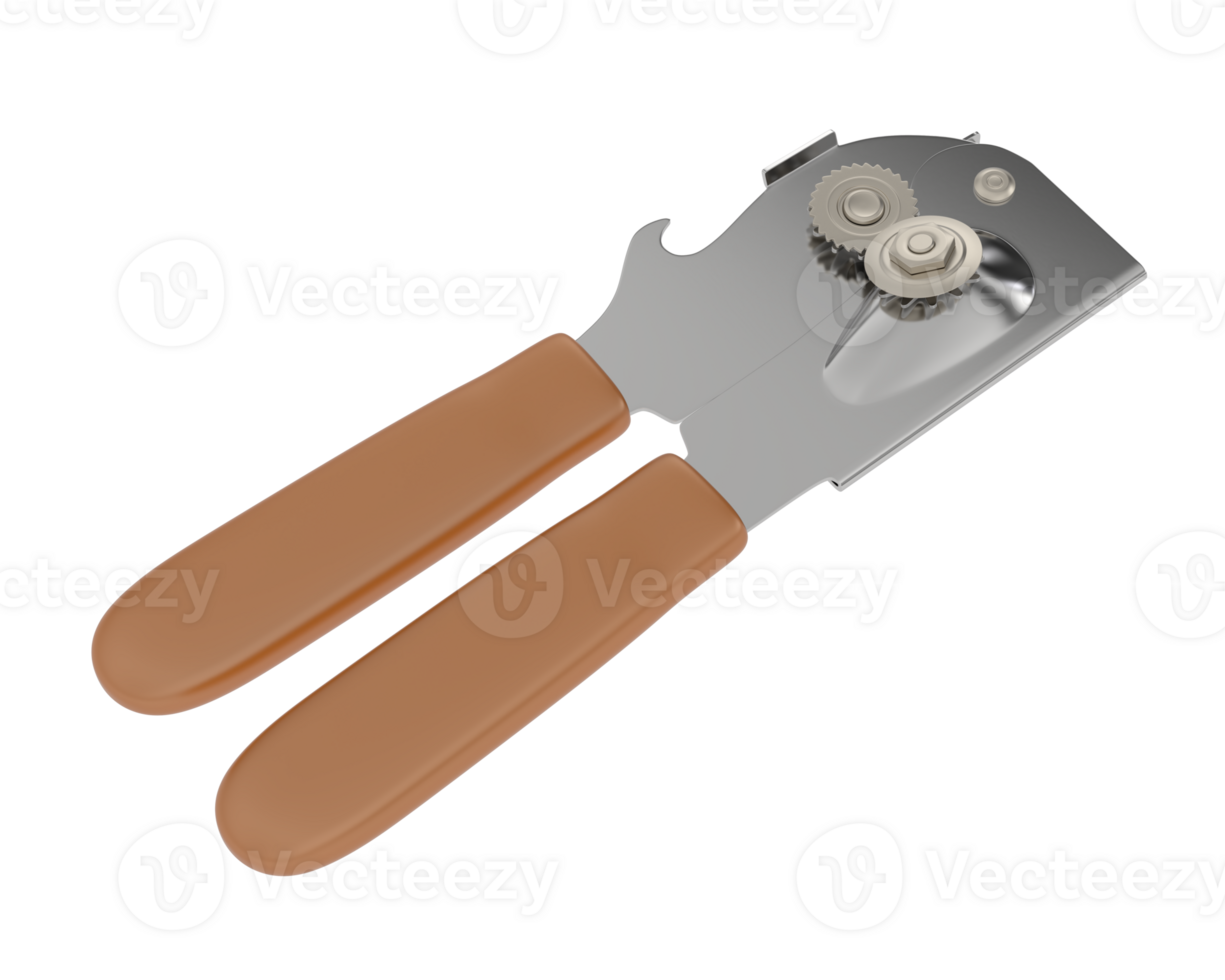 Can opener isolated on background. 3d rendering - illustration png