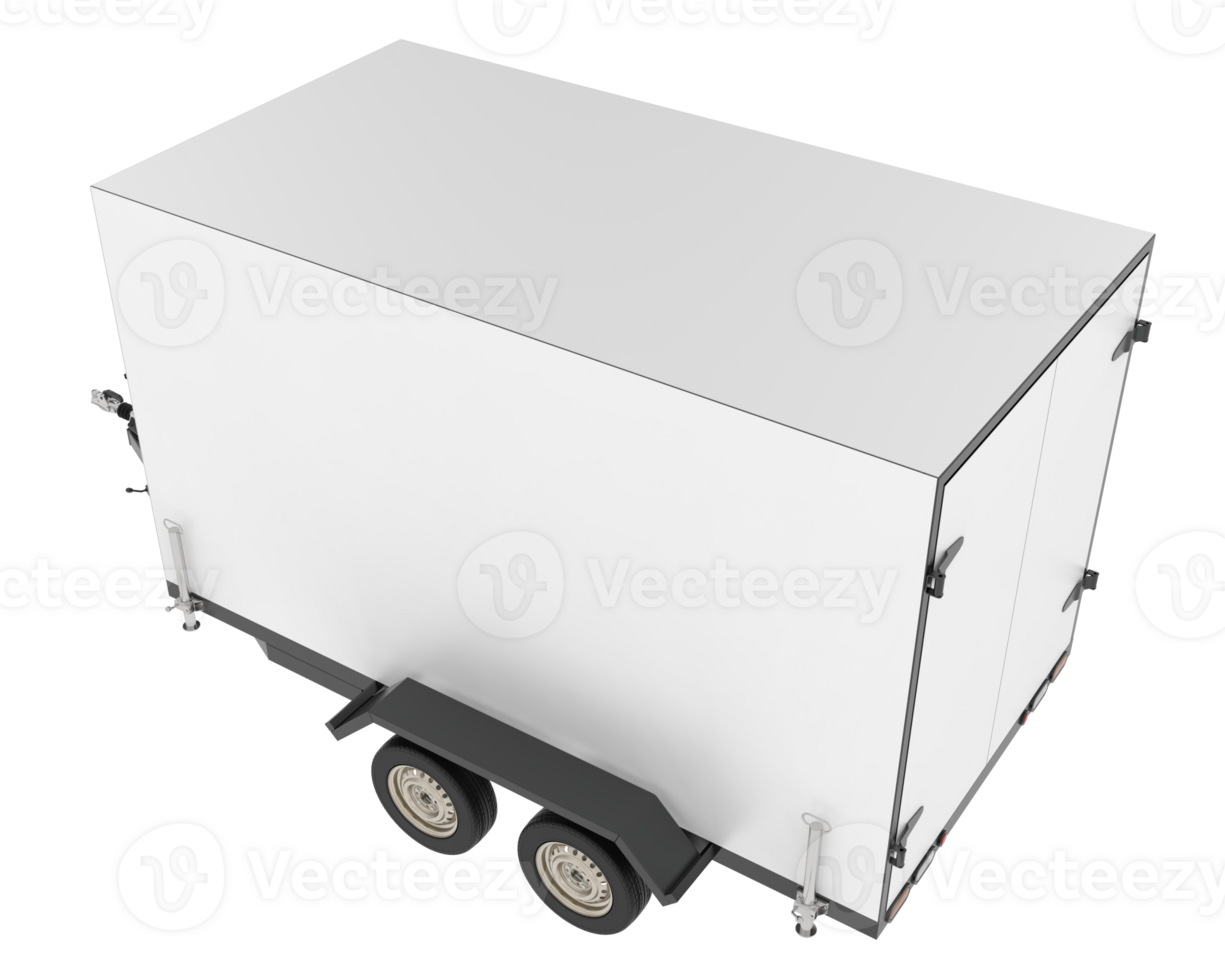 Refrigerated trailer isolated on background. 3d rendering - illustration png