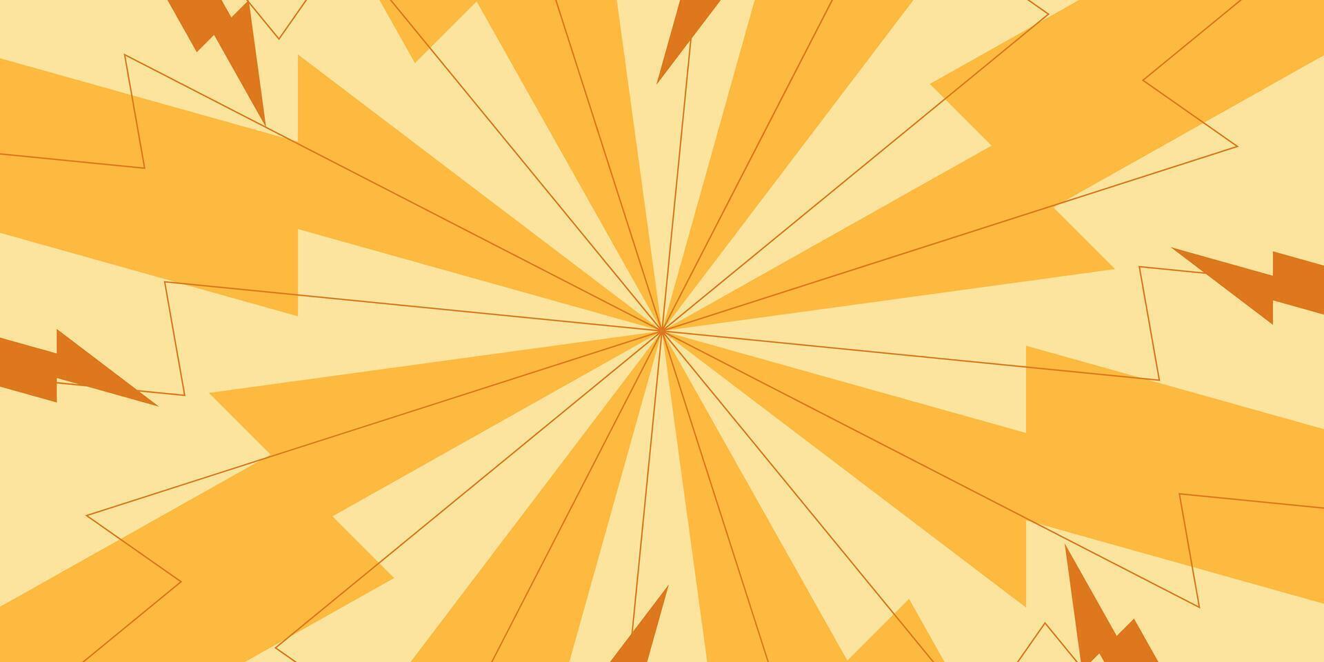 abstract orange background with thunder icons. template design for banner, poster, greeting card, social media. vector