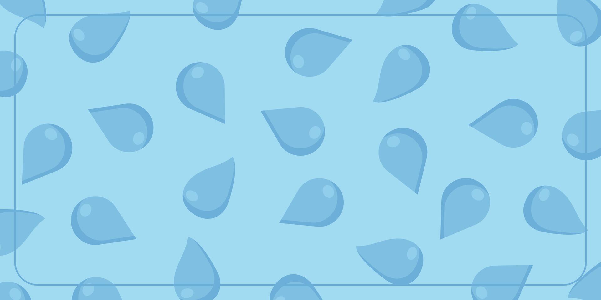 summer blue background with water drop icons. design for banner, poster, greeting card, social media. vector