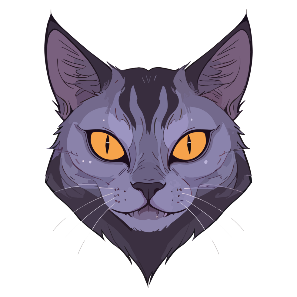 dark cat head png