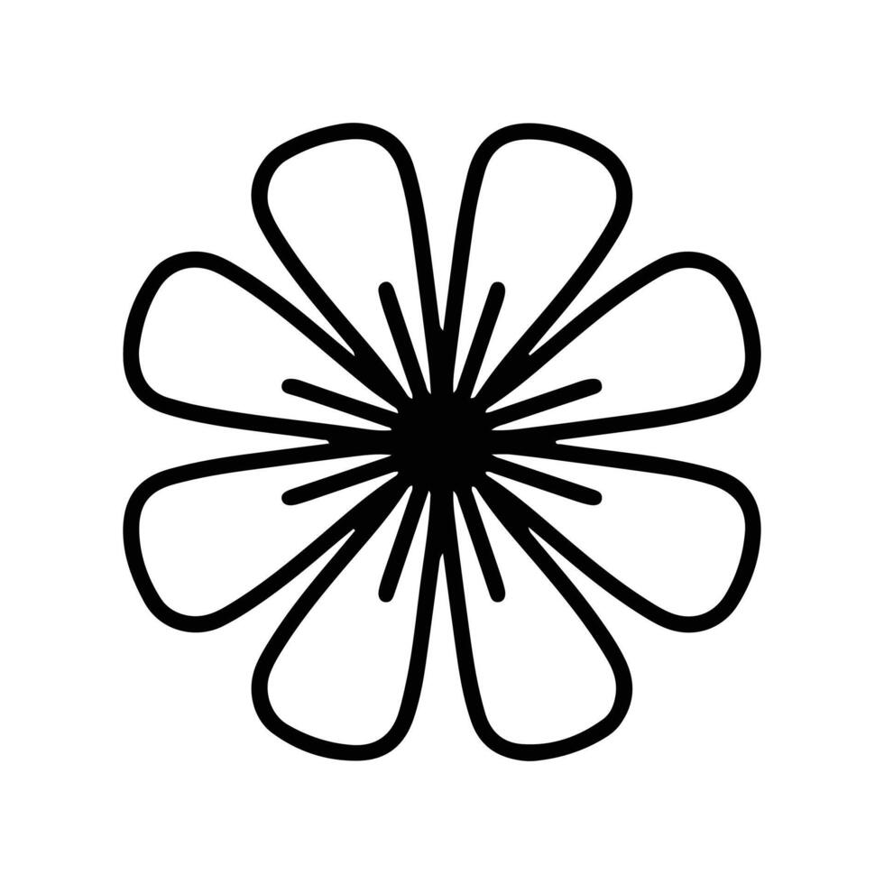 Simple shape mandala flowers, abstract floral elements, meditative flower motif. Flower sign and symbol. vector
