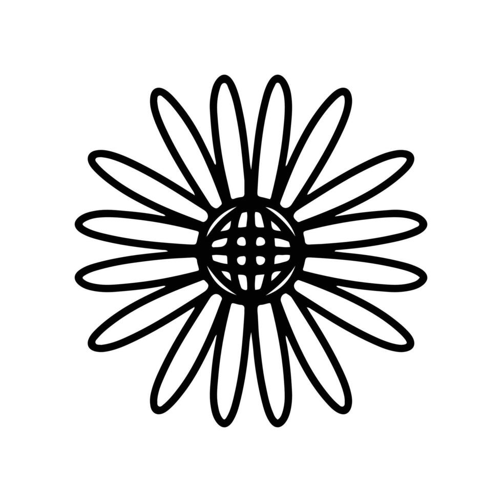 Simple shape mandala flowers, abstract floral elements, meditative flower motif. Flower sign and symbol. vector