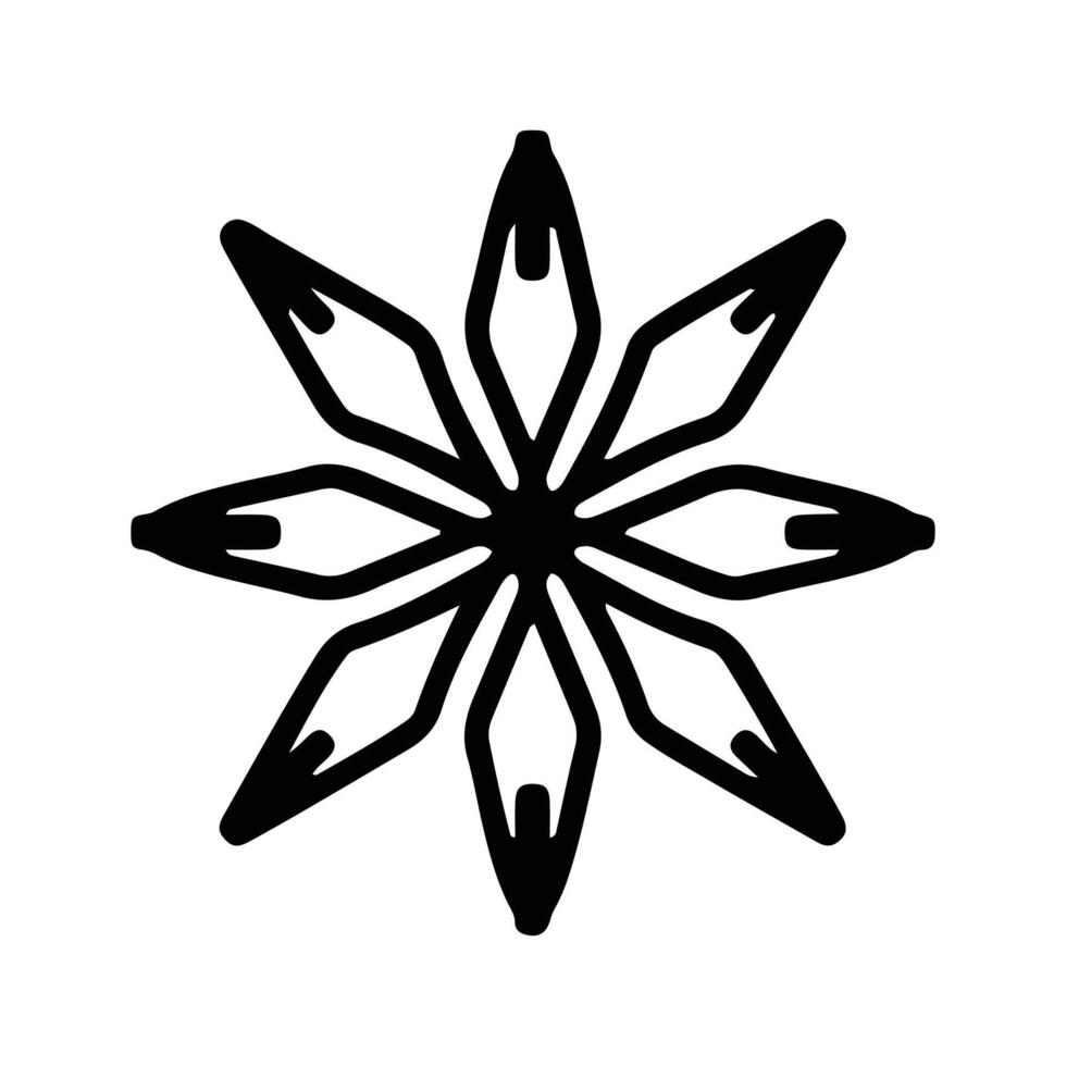 Simple shape mandala flowers, abstract floral elements, meditative flower motif. Flower sign and symbol. vector