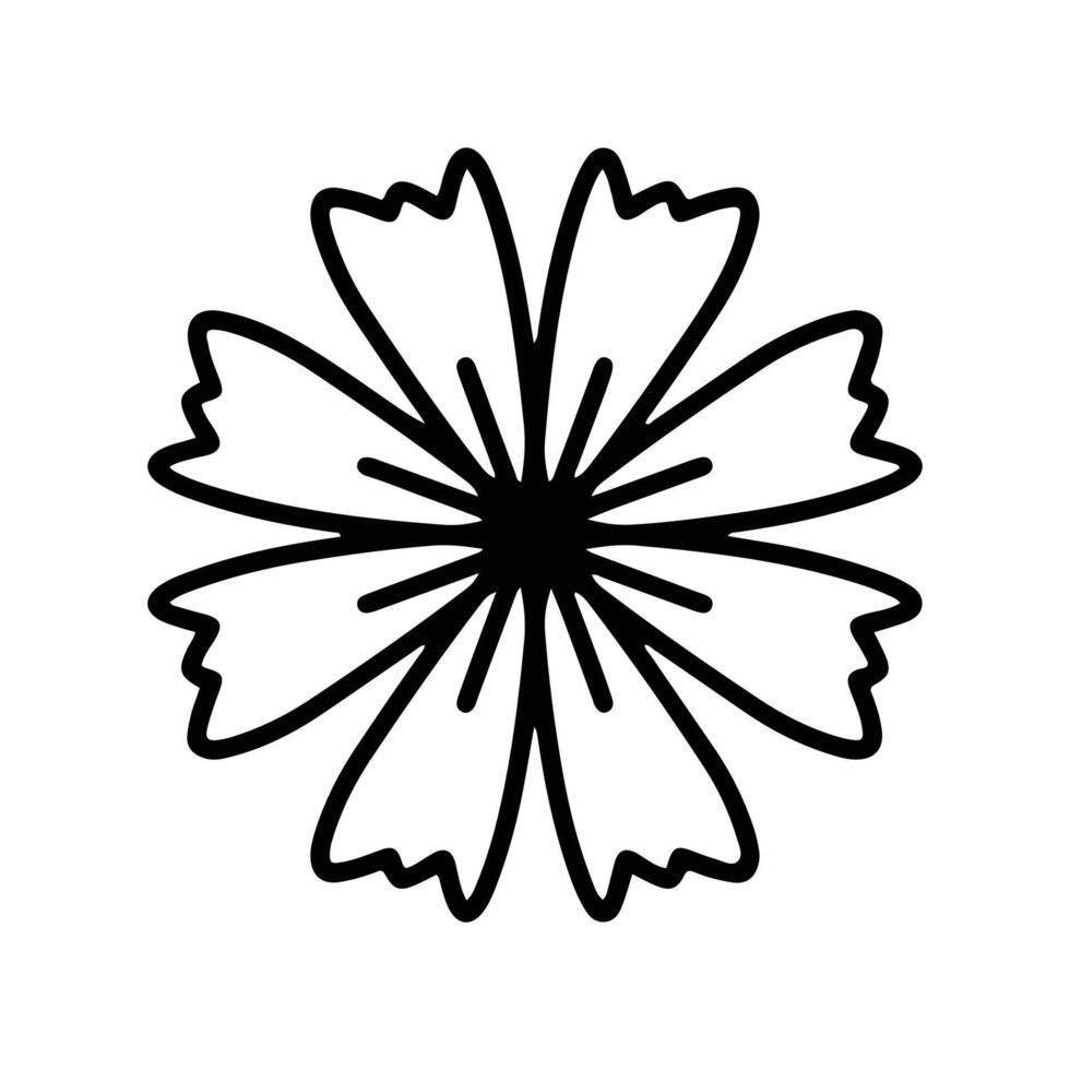 Simple shape mandala flowers, abstract floral elements, meditative flower motif. Flower sign and symbol. vector
