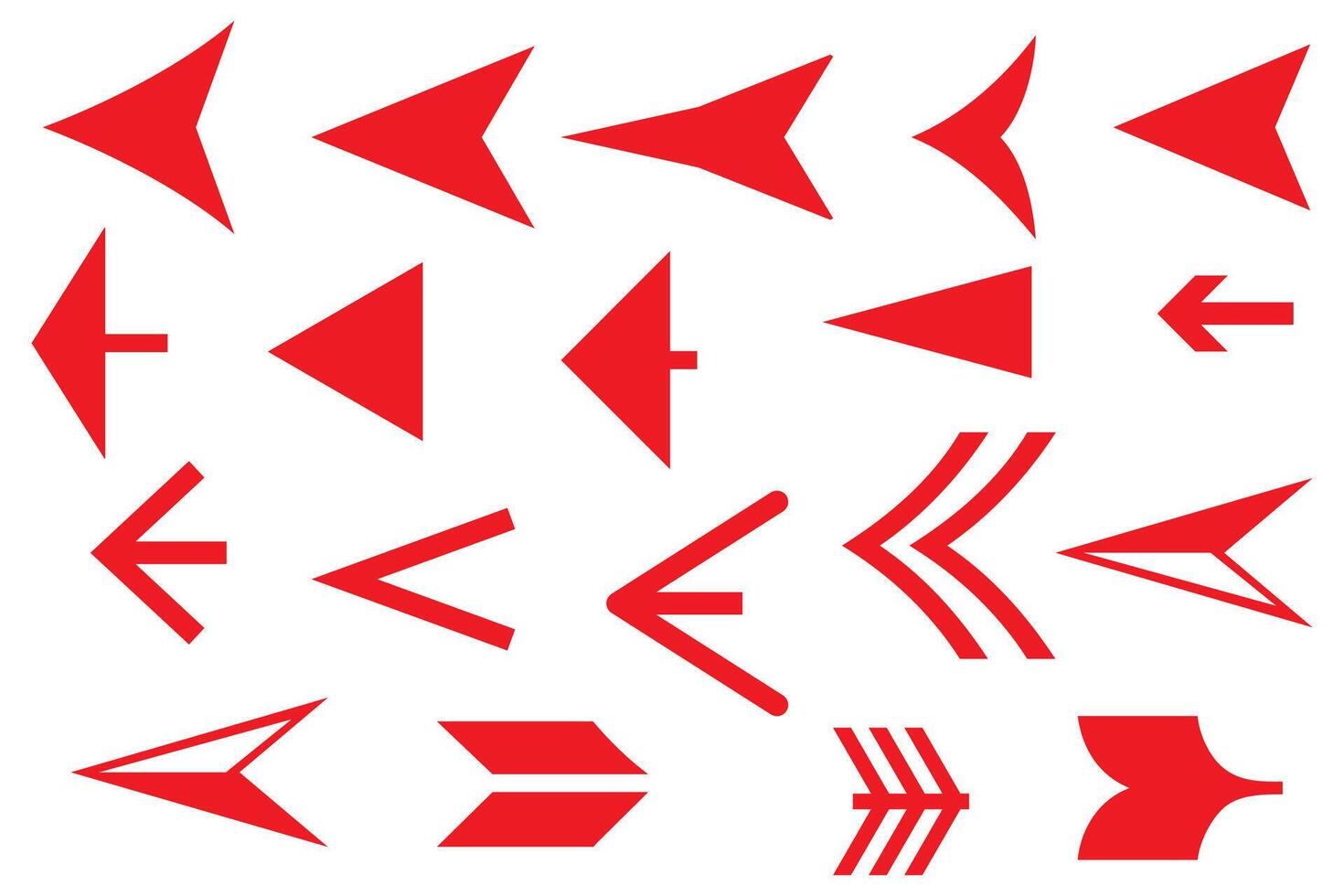 Hand drawn arrow icons collection of scribble doodle arrow elements, shapes, lines, pointing mark. vector