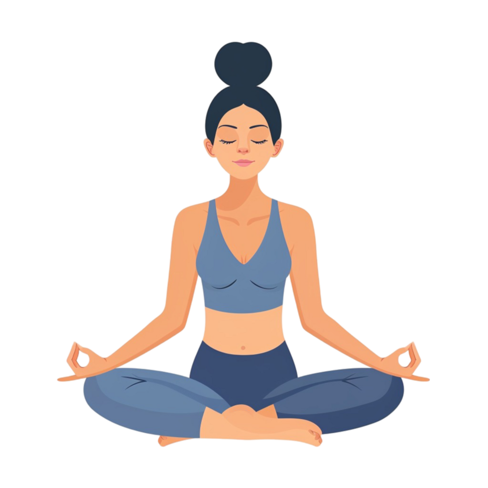 Yoga woman in lotus position on transparent background png