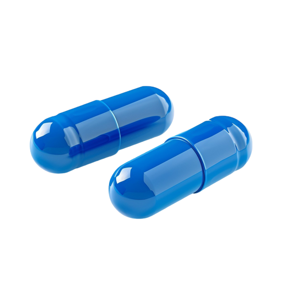blu pillole su trasparente sfondo. png