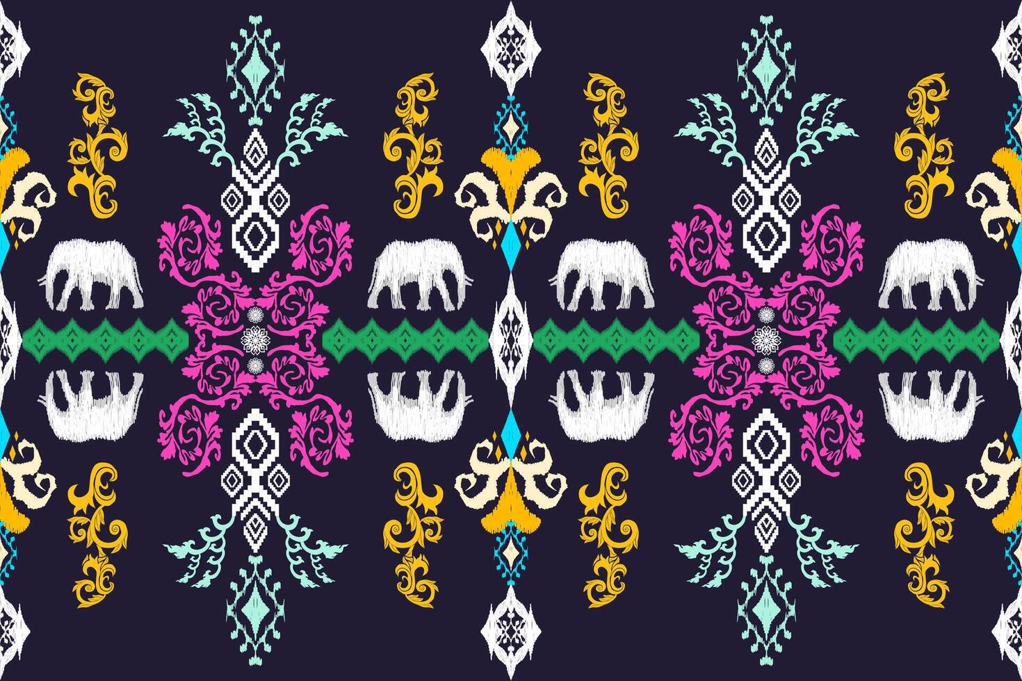 Geometric ethnic oriental traditional art pattern.Figure tribal embroidery style.Design for background,wallpaper,clothing,wrapping,fabric,element, illustration. vector