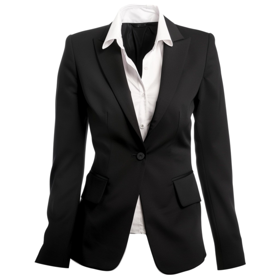A black suit on transparent background. png