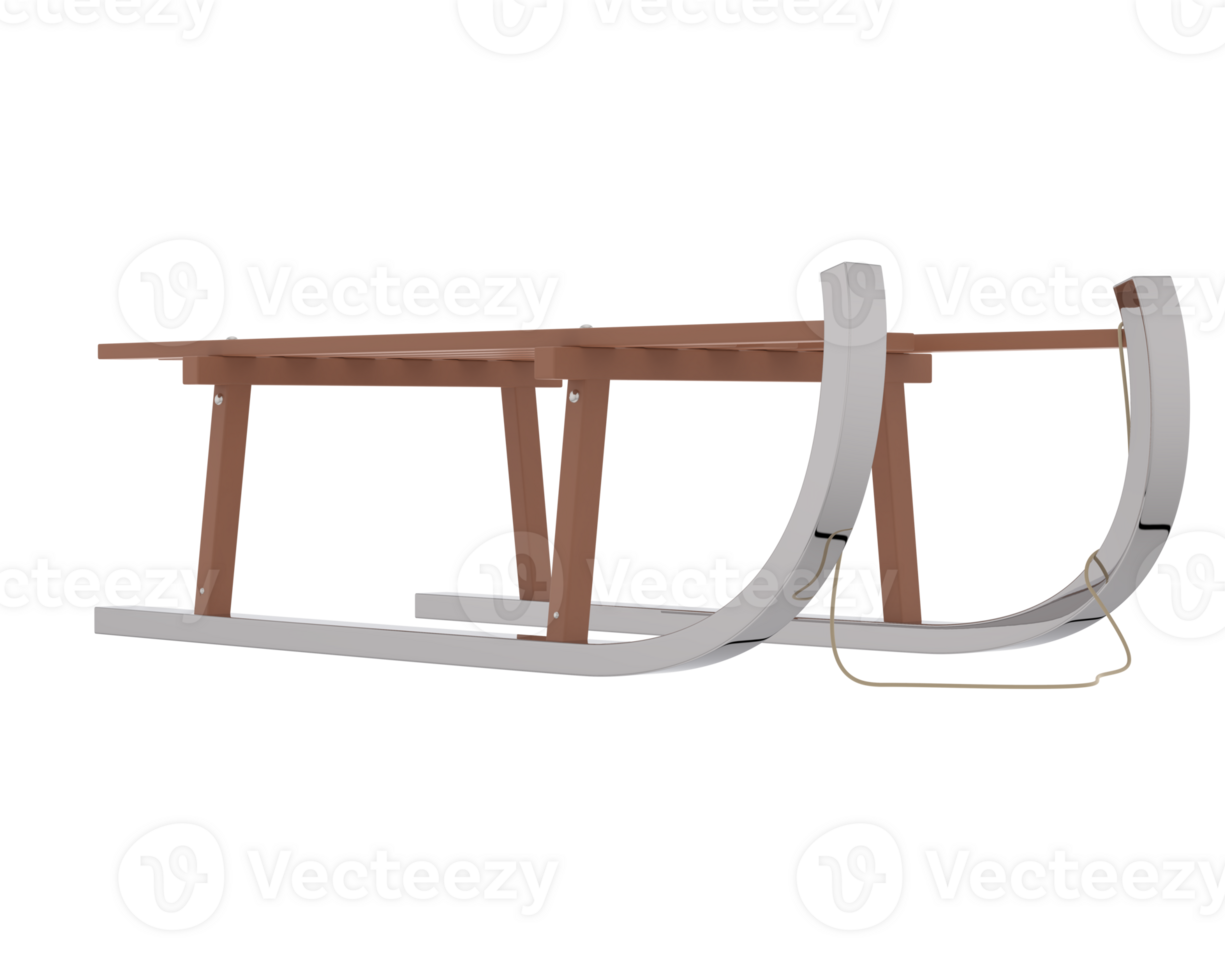 Christmas sled isolated on background. 3d rendering - illustration png