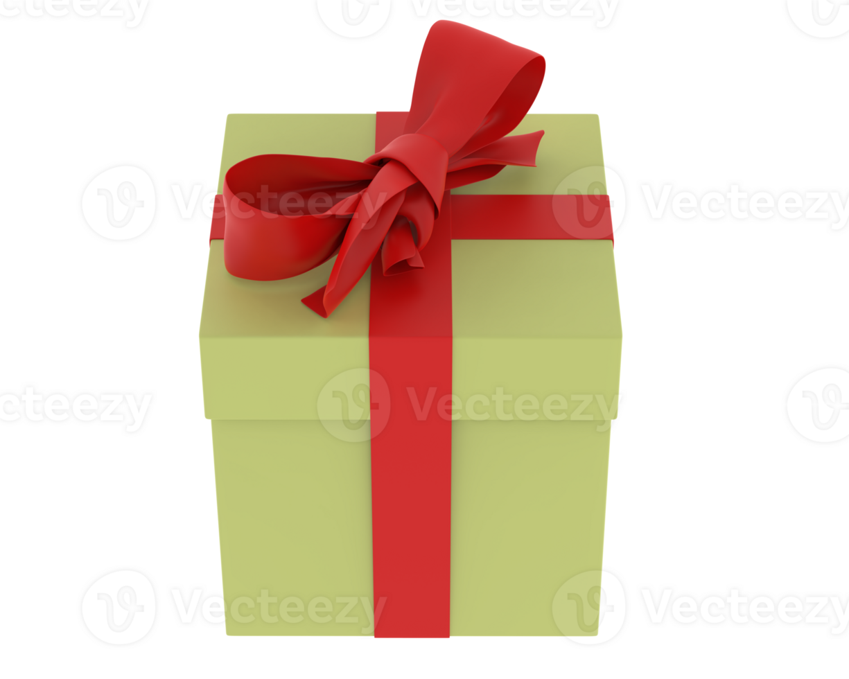 Present box isolated on background. 3d rendering - illustration png