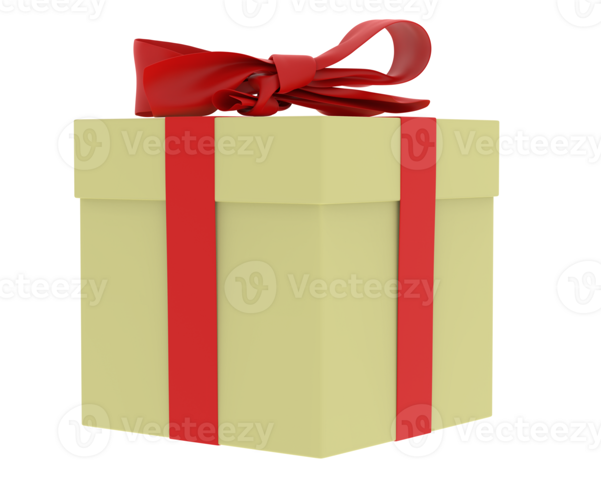 Present box isolated on background. 3d rendering - illustration png