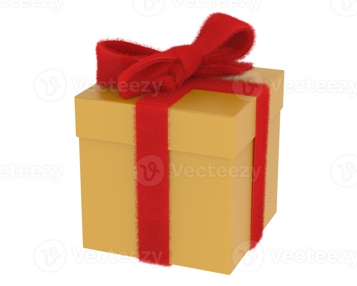 Present box isolated on background. 3d rendering - illustration png