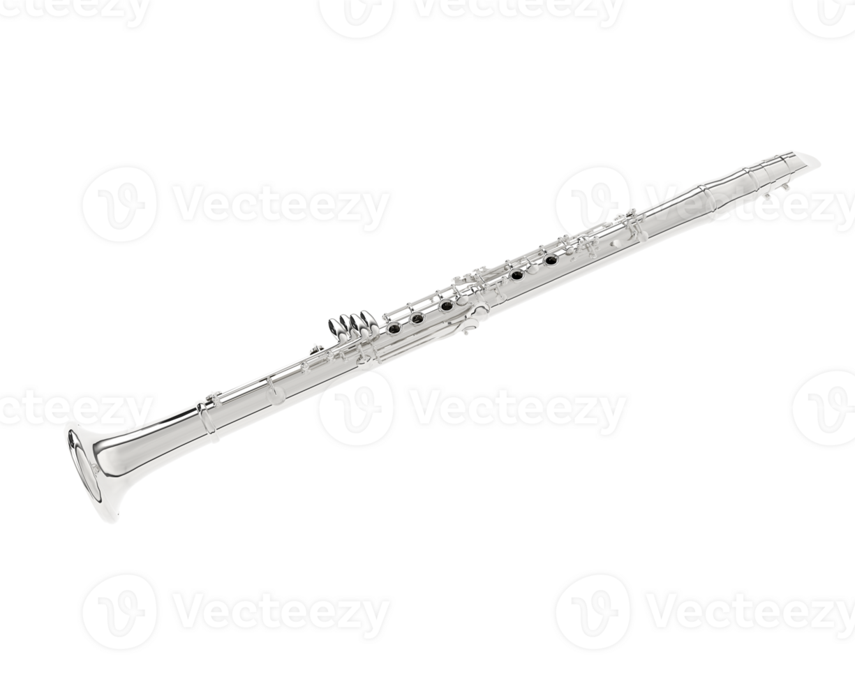 Clarinet isolated on background. 3d rendering - illustration png