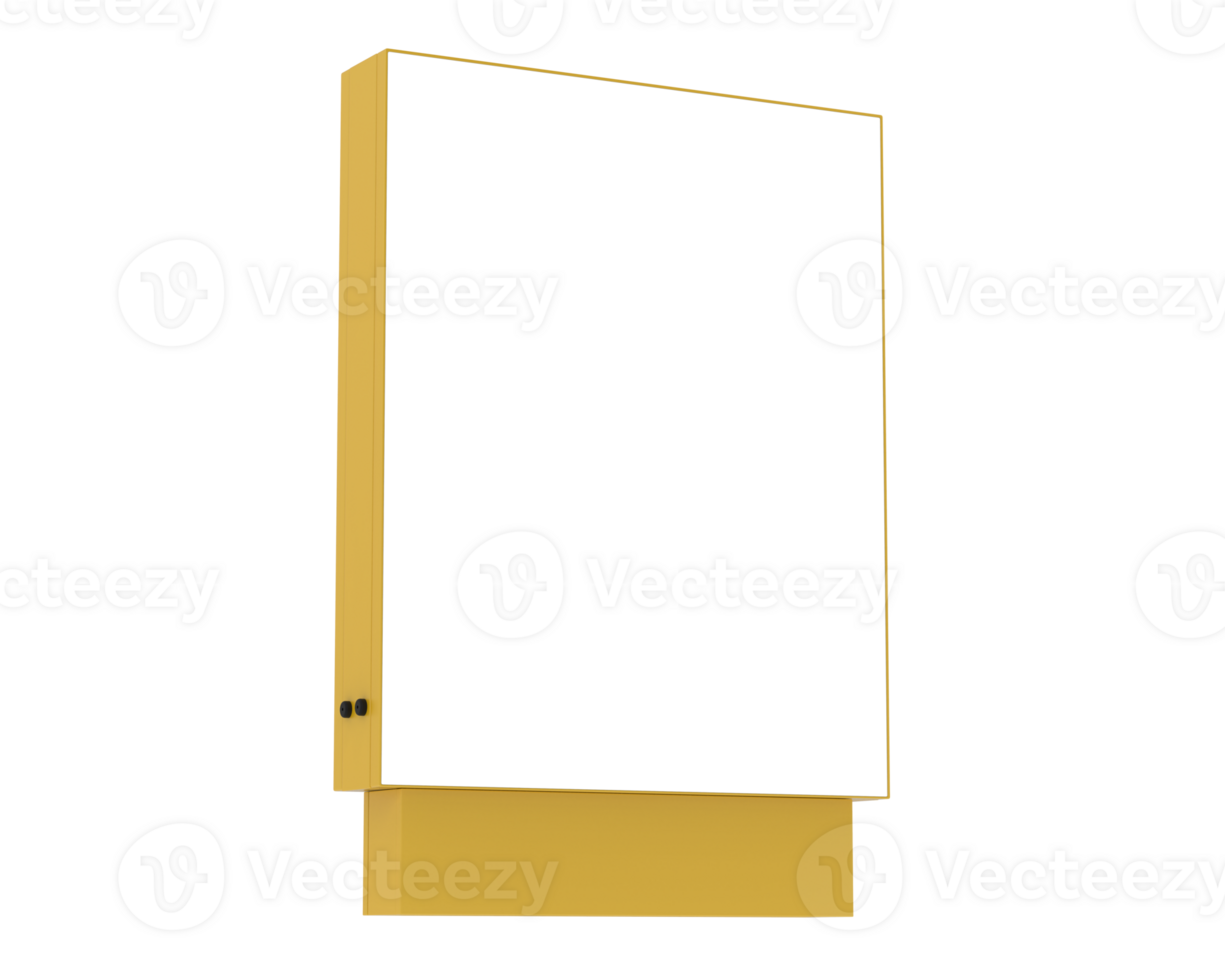 City standing billboard isolated on background. 3d rendering - illustration png