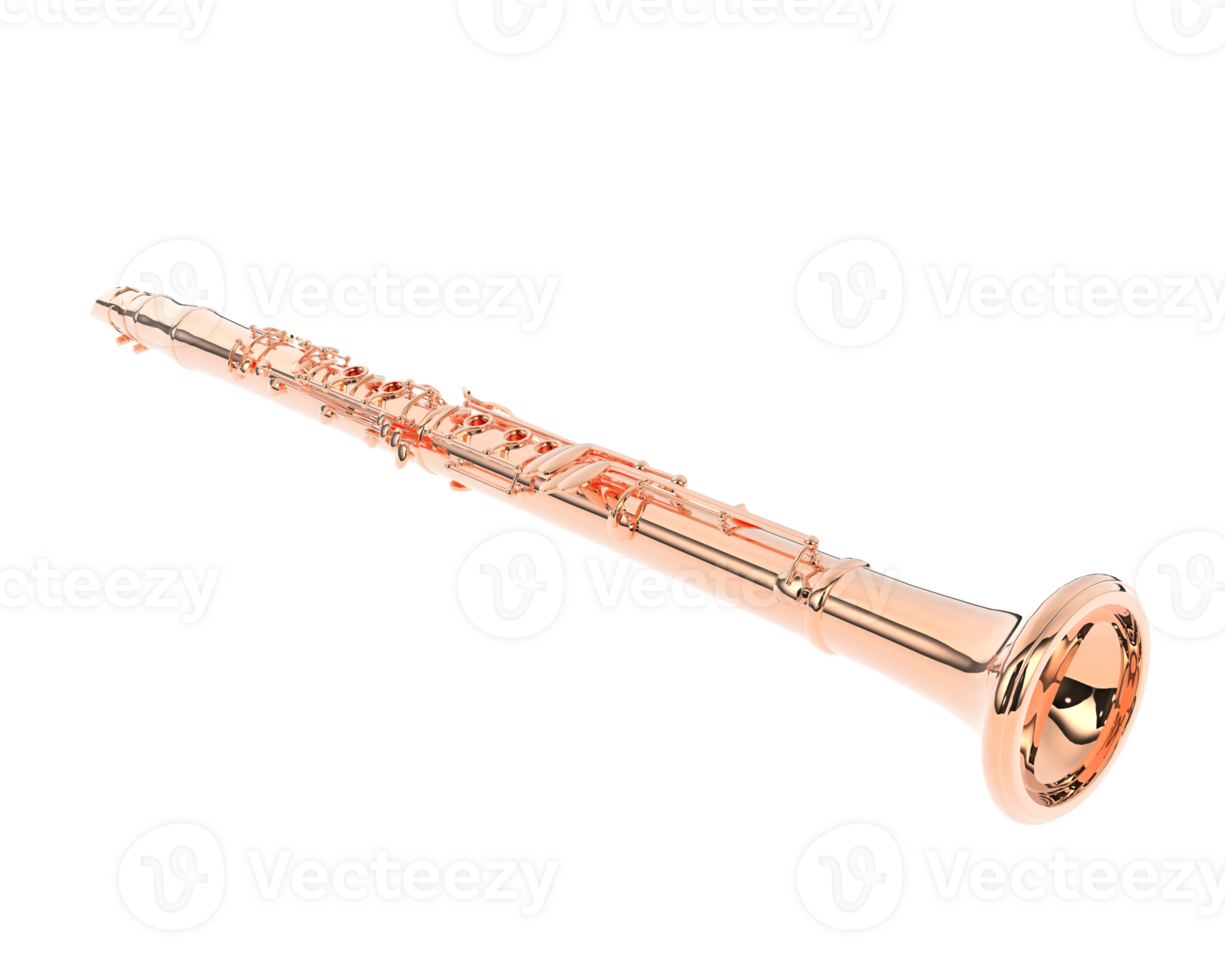 Clarinet isolated on background. 3d rendering - illustration png