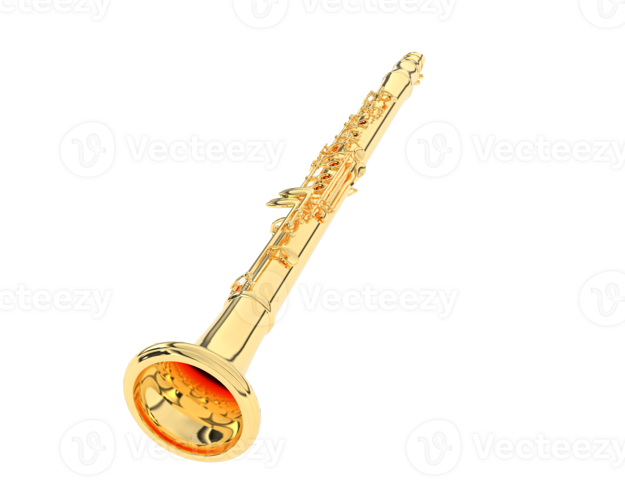 Clarinet isolated on background. 3d rendering - illustration png