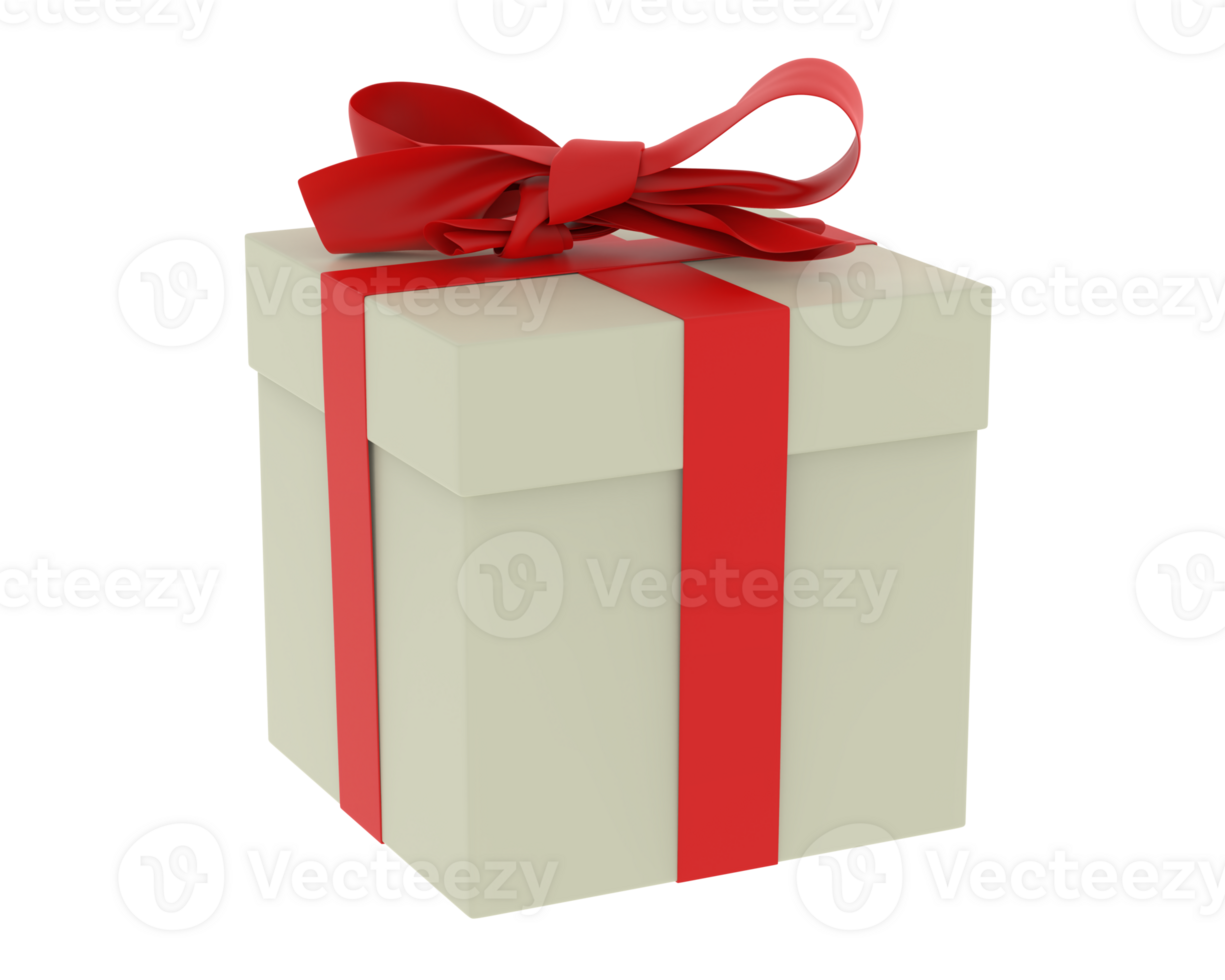 Present box isolated on background. 3d rendering - illustration png