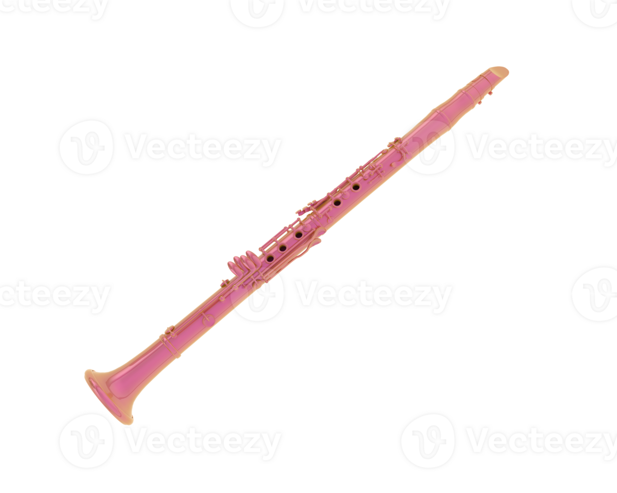 Clarinet isolated on background. 3d rendering - illustration png