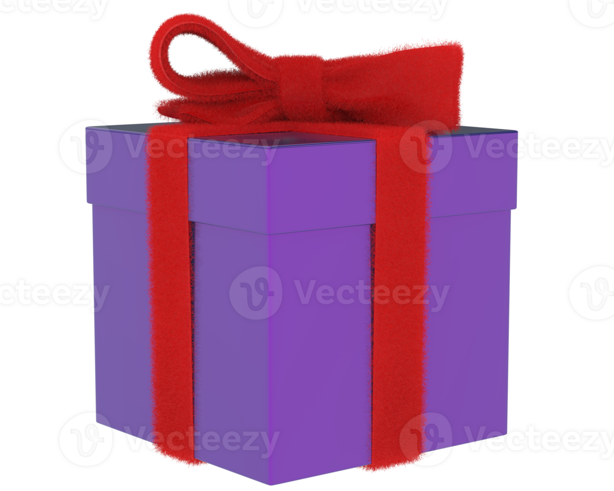 Present box isolated on background. 3d rendering - illustration png