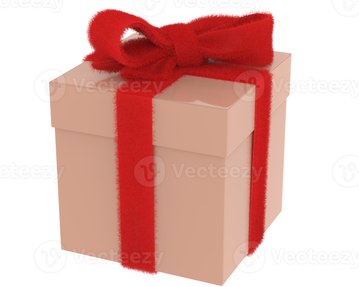 Present box isolated on background. 3d rendering - illustration png