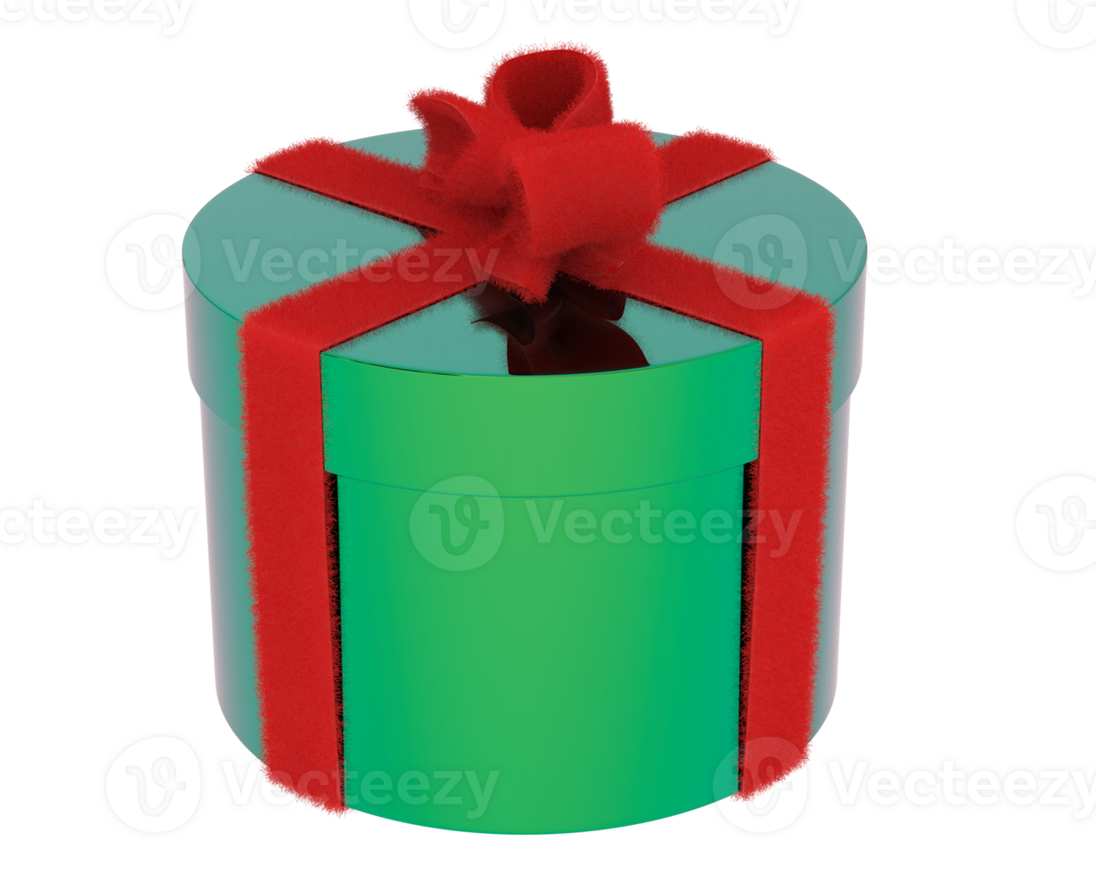 Present box isolated on background. 3d rendering - illustration png