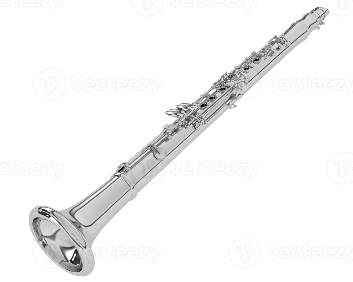 Clarinet isolated on background. 3d rendering - illustration png