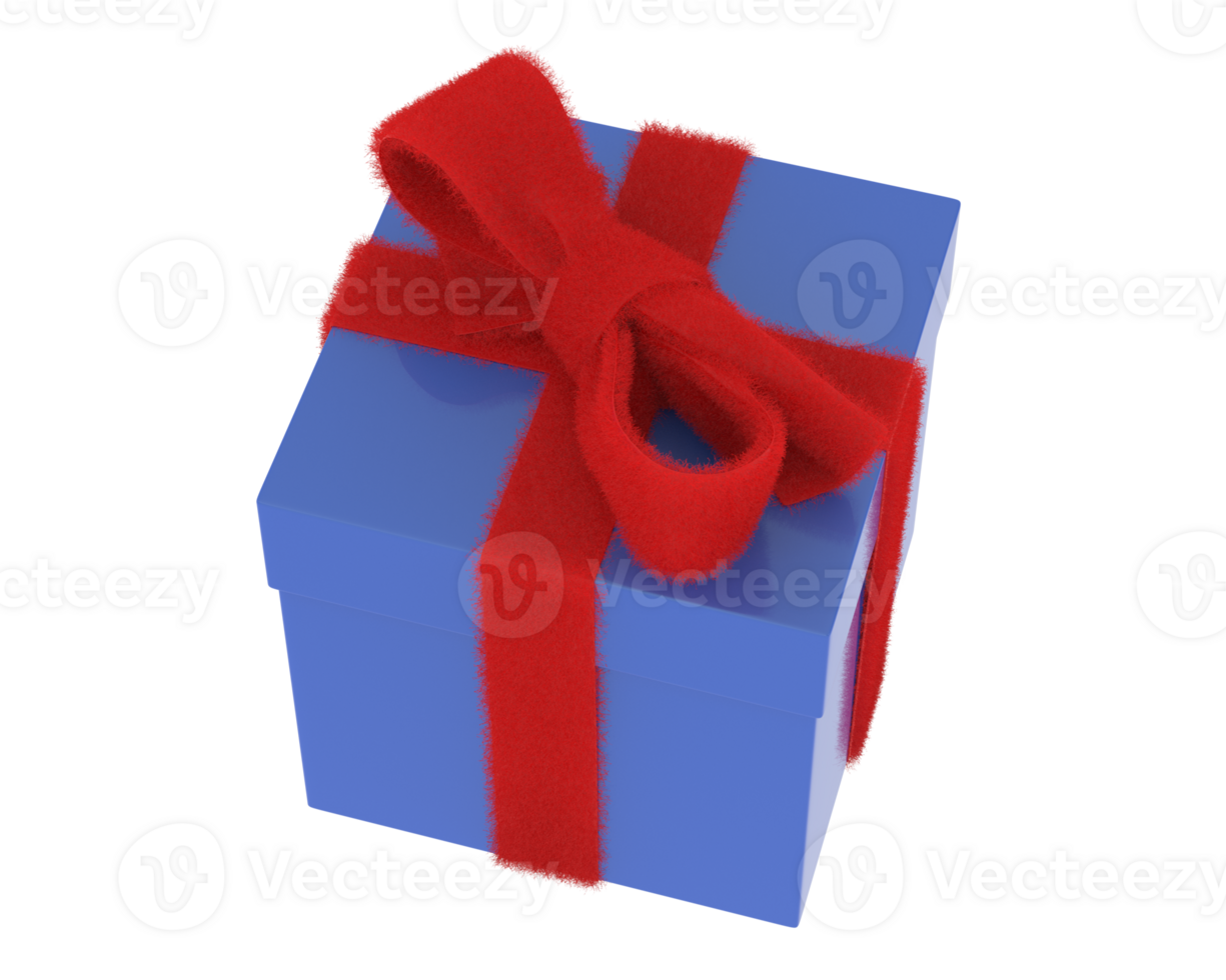 Present box isolated on background. 3d rendering - illustration png