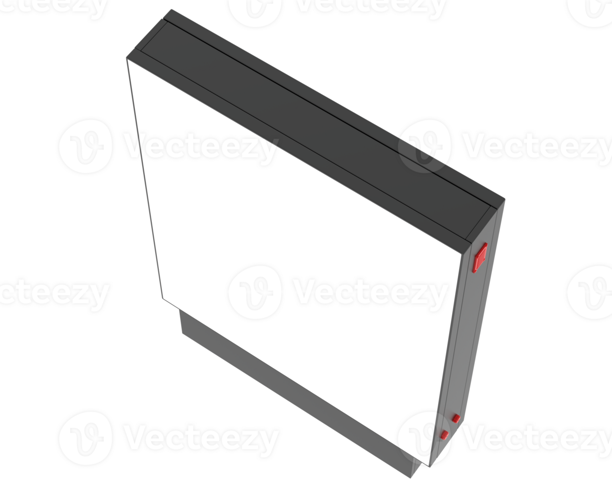 City standing billboard isolated on background. 3d rendering - illustration png